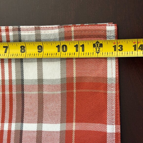 Fall Orange And White Plaid Table Runner - 13" x 71" - Picture 3 of 4